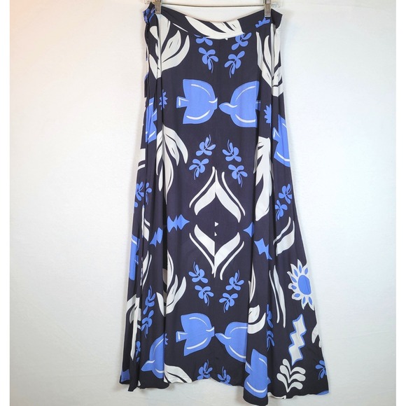 Fifteen Twenty Dresses & Skirts - Fifteen Twenty Womens Lexi Viscose Floral Midi Skirt Size Large Blue Tropical